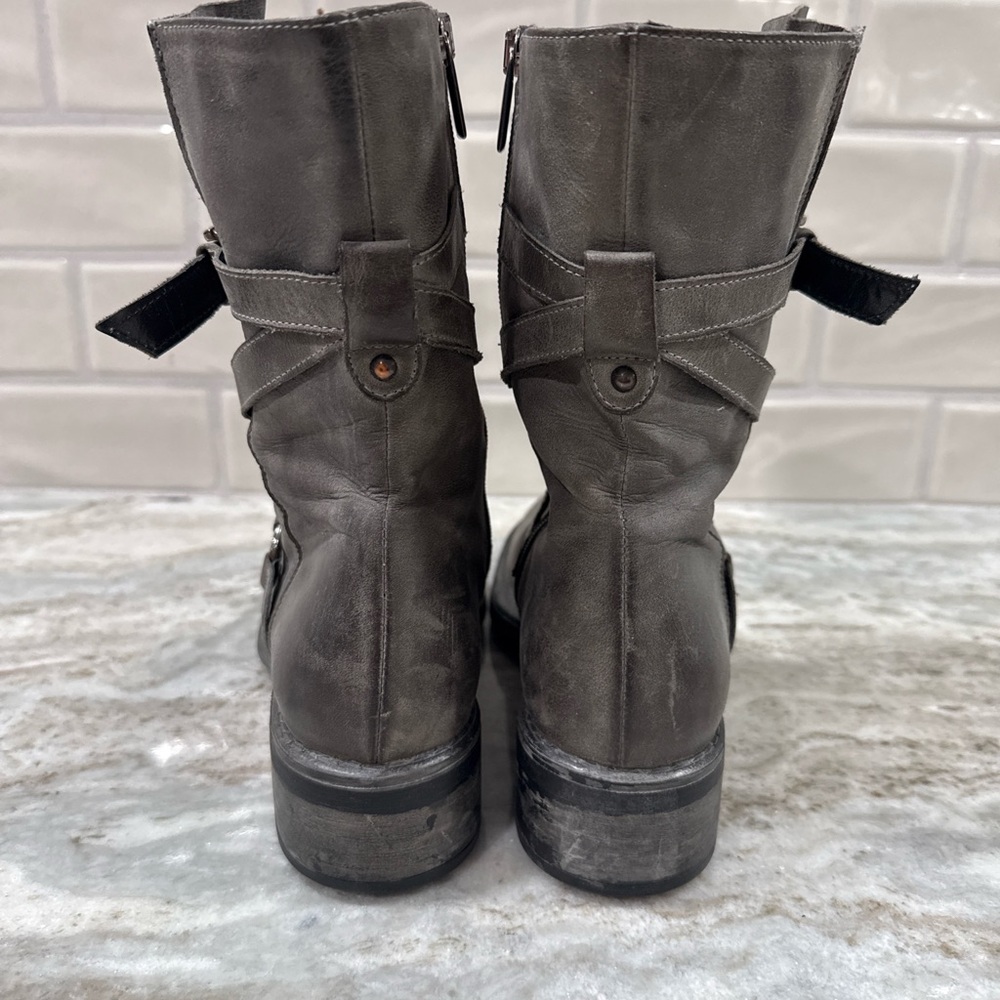 Aquatalia Gray Suede Waterproof Moto Boots – Women’s 9.5 - Picture 4 of 6
